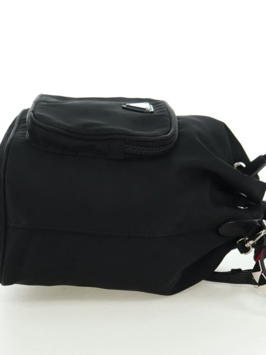 PRADA Purse Shoulder Bag Nylon 2way Black Silver Auth 175065SAM main image 16